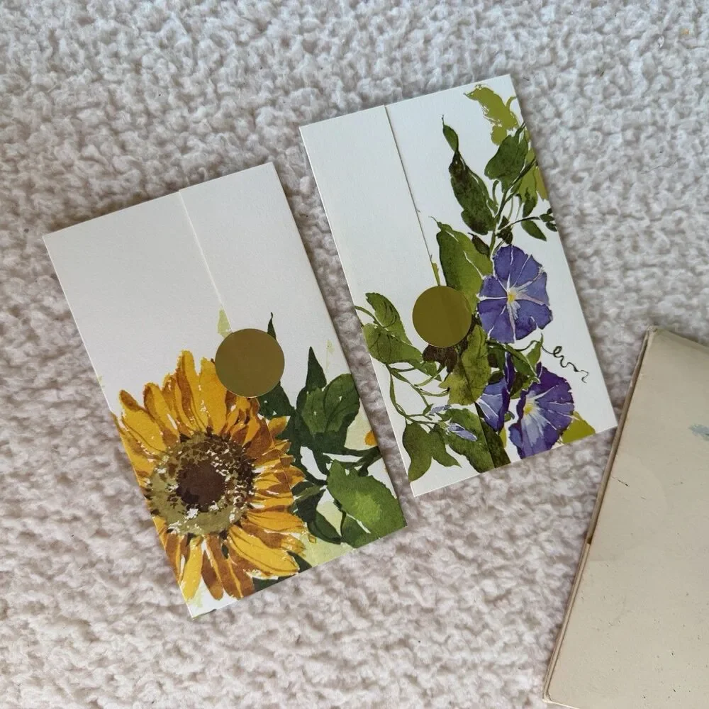 Vintage Floral Stationery Set “Just a Note” Current Roses Daisies Cards Set 14